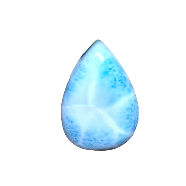 Larimar naturel en cabochon poire 28x18mm pour création de bijoux