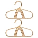 FOMIYES 2 Piezas Perchas de Ratán para Ropa de Ñiño, Organizador Amigable Ropa, Material Natural y Diseño Resistente para Armarios Infantiles