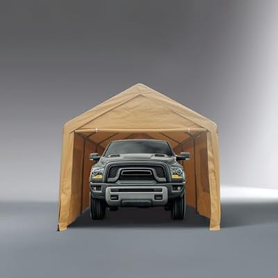 10x20ft Outdoor Portable Garage Canopy Carport, Heavy Duty Car Tarp Canopy Tent, Car Garage Shelter Tent Party Tent, Waterproof Car Cover Tent for Outdoor Events