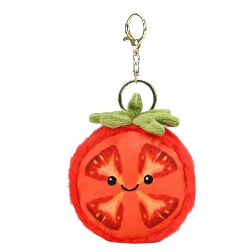 Llavero de Peluche de Tomate, Dije de Cartera de Peluche, Colgante de de Dibujos Animados, para niños, Adultos, coleccionistas, Estudiantes, Profesores, Amantes de la Comida, Oficina, viajeros