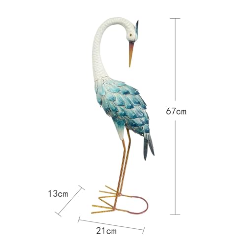 Grue de jardin en fer 21 cm statue décorative pour extérieur