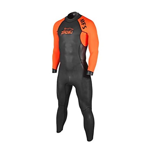 ZAOSU Herren MFS Neoprenanzug Triathlon | Wetsuit Freiwasserschwimmen, Farbe:orange, Größe:ML