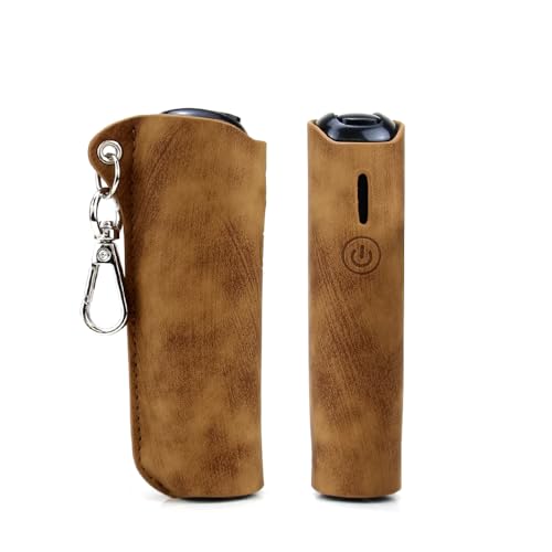 KAZARI プルームオーラに適合する ケース Ploom auraに使用できる カバー 加熱式たばこ用 PUレザー 9色あり 持ち運び便利 ストラップ付き オシャレ シンプル ホルダー (ブラウン(模様A))