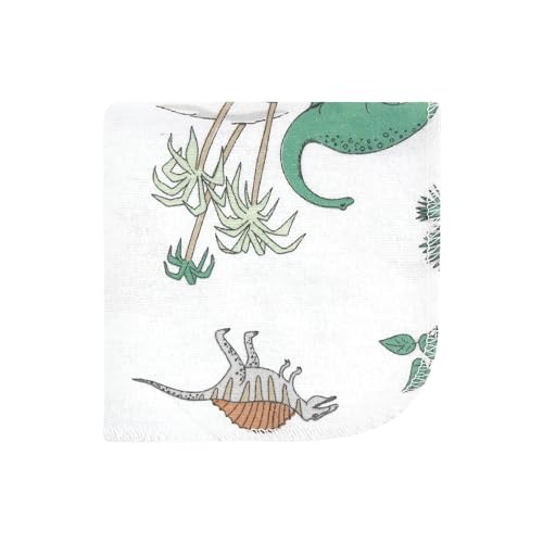 Image of Hudson Baby Unisex Baby Flannel Cotton Poly Washcloths, Boy Dino World 12Pk, One Size