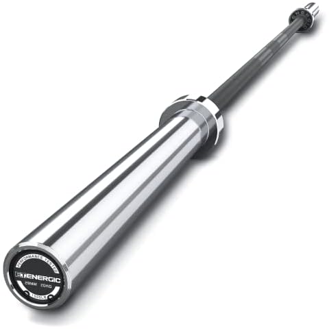 E.T.ENERGIC 7ft Olympic Powerlifting Barbell 44lb Olympic Bar 1500-lbs Capacity Available with Hard Chrome Sleeves for Deadlift, Squat and Bench Cover