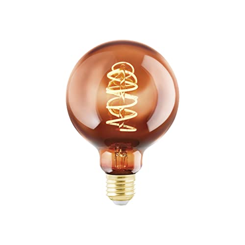 Eglo Dimmable E27 LED globe, vintage spiral filament light bulb, Edison lamp for retro lighting 4 watt, 30 lumen