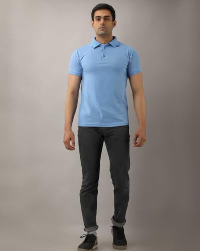 Image of INKKR Men's Polo Neck Half Sleeve Solid T-Shirts