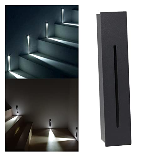TTPP 3W Recessed LED Stair Light AC85-265V Step Light Warm White 3000K Cool White 6000K IP65 Waterproof Recessed Wall Light Staircase Lamp, Inside Outside Garden Balcony Corridor-WarmWhite-Black