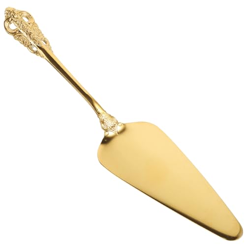 GARVALON Espátula de Repostería de Acero Inoxidable con Mango Ergonómico Dorado para Decoración y Servir Pasteles para Bodas Cumpleaños y Celebraciones