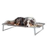 Ferplast Lettino per Cane, Cuccia Cane, Brandina Pieghevole per Cani Dream 100, Solida Struttura in Alluminio, Telo in Tessuto, 105 x 63 x h 18 cm Tortora