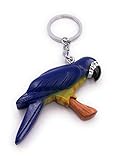 H-Customs Jaune brustara Ara Oiseau Kautz bois noble fait main porte-clés pendentif