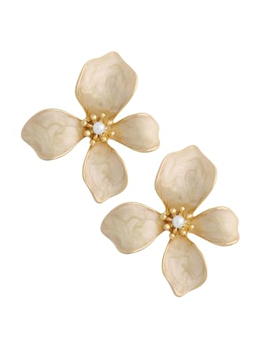 OJERRY Elegant Pastel Flower Stud Earrings for Women, Floral Earrings Jewelry Accessories Romantic Cool Gifts for Her Women in Their 20s 30s