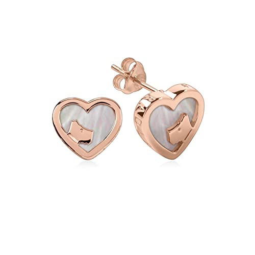 Radley Rose Gold And Pink Mop Heart Stud Earrings RYJ1066