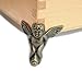 12 Pcs Vintage Bronze Wood Case Metal Legs Decorative Angel Shape Jewelry Box Feet Copper Toolbox Support Foot Antique Retro Gift Chest Corner Protector Medium Size (Length:1-3/4