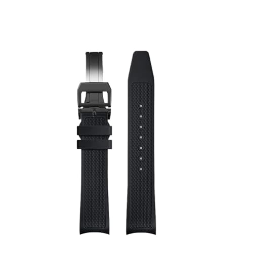 IWC�|���g�K��IW371609 1620�V���[�Y�t�b�f�S���E�H�b�`�u���X���b�g�E�H�b�`�o���h20mm�ƌ݊����̂��郁�^���J�[�u�G���h�D��FKM���o�[�X�g���b�v(Black black fold)