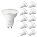 Lepro GU10 LED Bulbs, Cool White 6500K, A Energy Class, 590LM, 3.3W (50W Equivalent), 100° Wide Beam Angle, 50000H Long Life, Energy Saving LED Spotlight Bulb, Non-Dimmable, Pack of 10