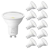 Lepro GU10 LED Bulbs, Cool White 6500K, A Energy Class, 590LM, 3.3W (50W Equivalent), 100° Wide Beam Angle, 50000H Long Life, Energy Saving LED Spotlight Bulb, Non-Dimmable, Pack of 10 - Image 1