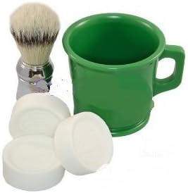 William Marvy Rubber Shaving Mug, Omega Brush, & Soap Gift Set