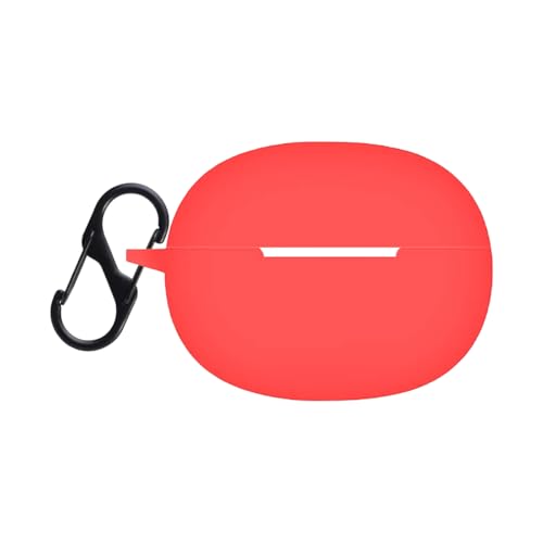 Image of Prolet Silicone Case Cover Compatible with Realme Techlife Buds T100, Soft Silicone Skin case Cover Shock-Absorbing Protective Case with Keychain-Red