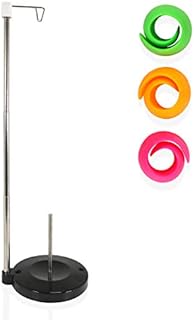 Katai Single Cone Thread Spool Holder Stand - Provides a Smooth Feed to Sewing, Overlock and Embroidery Machines - Complete with 3 Spool Huggers