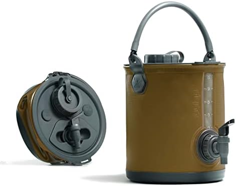 Colapz 2-in-1 Collapsible Camping Water Container with Spigot - 2 Gallon Portable Bucket & Camping Water Jug with Spout - Sports Water Jug - RV Bucket - Water Jug Dispenser - Camping Essentials