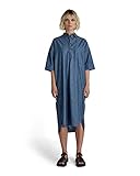 G-STAR RAW Women's Long Shirt ss Dress, Blue (Rinsed C432-082), S