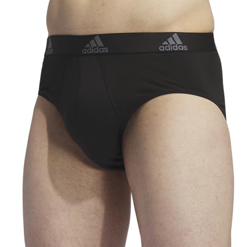 adidas Men's Performance Stretch Cotton Brief Underwear (3-Pack) Designed for Active Comfort and All Day Wear3