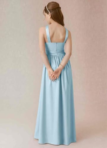 GATMAHE Chiffon Junior Bridesmaid Dresses for Girls Ruffle Sleeve V Neck A Line Flower Girls Dress4