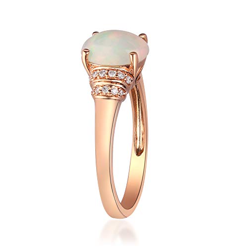 Gin & Grace 14K Rose Gold Natural Ethiopian Opal Ring with Real Diamonds for women | Ethically, authentically & organically sourced (Oval) shaped opal hand-crafted jewelry for her | Opal Ring for women2