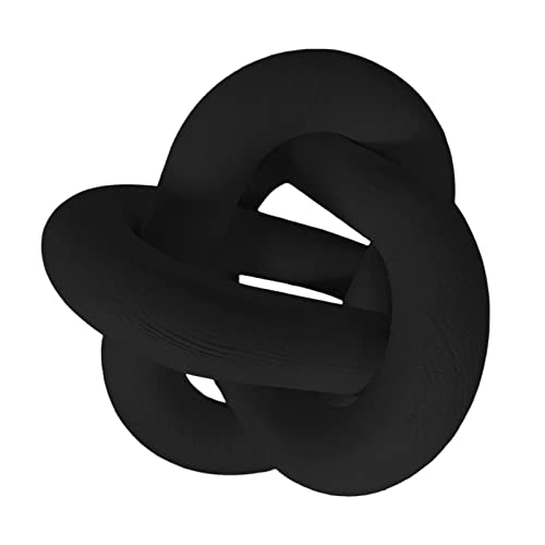 LOVIVER Bohemian Wood Chain Link Sculpture Knot Decor Shelf Decor Wooden Decorative Farmhouse Party Living Room Bedroom, Black