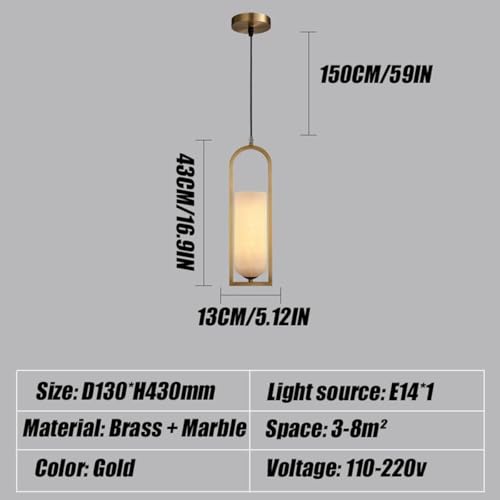 Lustre en albâtre et laiton brossé pour un éclairage chic - 4