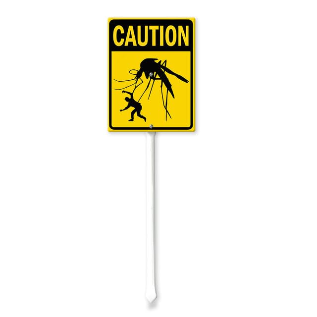 Geroclonup Humor Yard Sign Funny Metal Sign Mosquito Sign with Stake 11.5x15cm Yard Decoration Rustproof Outdoor Aluminum Sign for Yard Garden Lawn Street Outdoor