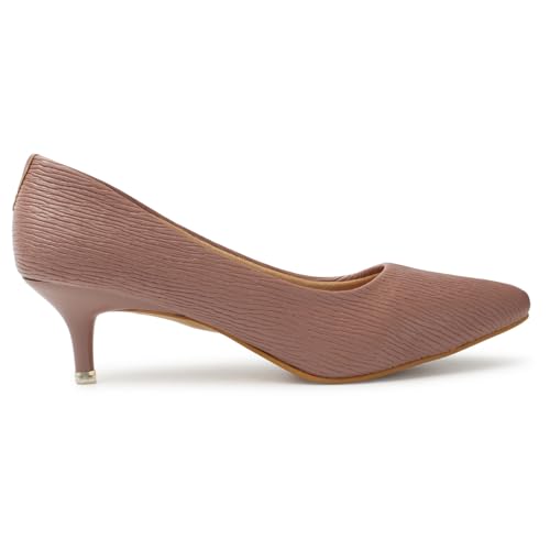 Image of Iconics Women's Textured Pointed Toe Kitten Heel Pump