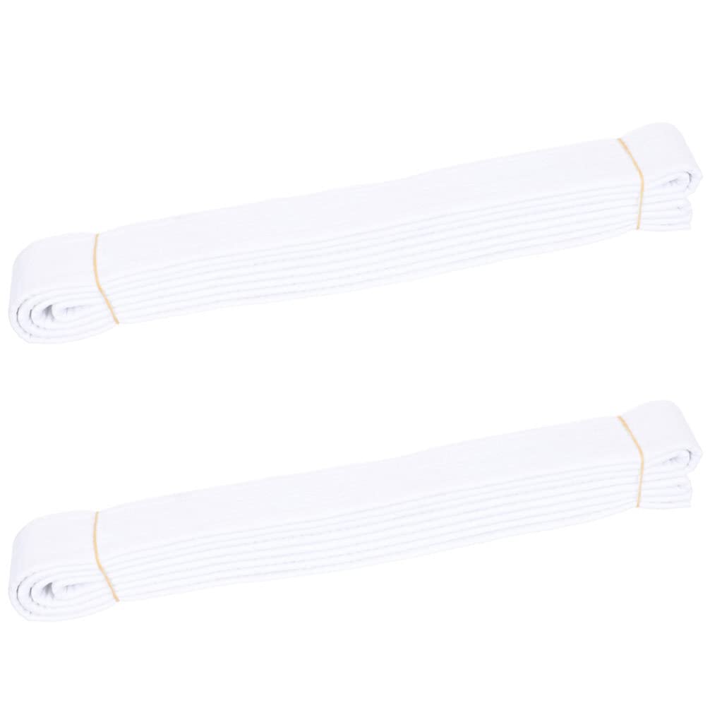 INOOMP 2pcs Taekwondo Belt Belts for Belt Arts Karate Belt Waist Band Elastic Waist Belt Womans Belts Standard Men Belt Numb Child White Ribbon Clothing