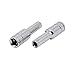 Aexit 3/8-inch Square Hand Operated Tools Drive 7mm Hex 6 Point Deep Impact Socket Silver Tone 2pcs Model:77as655qo94