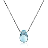 Collar de clavícula de caída de Agua de Cristal Azul literario Collar de clavícula para Mujeres niña