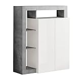 bar laque blanc pas cher Meuble Bar 2 Portes Blanc Laqué Encadrement Niches Aspect Cimento de la gamme Arturo. Un meuble bar design alliant parfaitement le blanc et un revêtement aspect minéral pour un style audacieux.