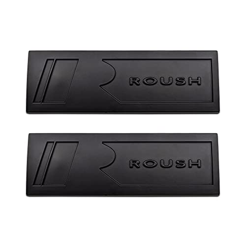 Hqs 2Pcs Metal Fender Trunk R Roush Logo Car Emblem Racing Sport Turbo Letter Suv Badge Coupe Auto Sticker (Black) #TOP4
