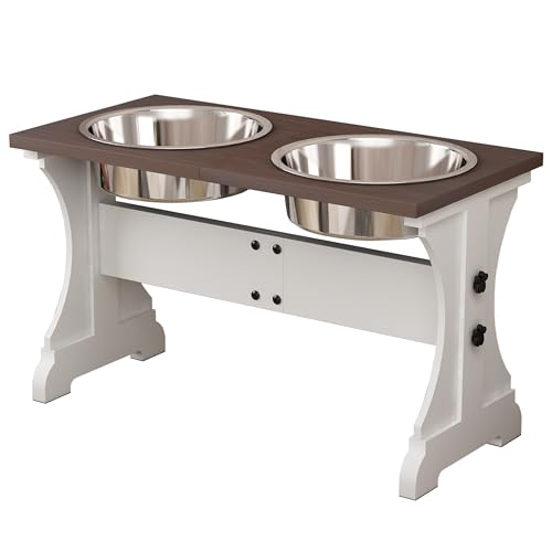 Piskyet Elevated Dog Bowlsfarmhouse Dog Bowls Stand Raised Dog Bowl with 2 Stainless Steel Wooden Dog Bowls8 Cups 138h80 Oz Bowlfarmhouse Style  Cucciolini Doodles Piskyet elevated dog bowlsfarmhouse dog bowls stand raised dog bowl with 2 stainless steel wooden dog bowls8 cups 13 8h 80 oz bowl farmhouse style   cucciolini doodles