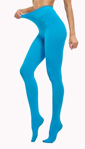Image of HeyUU Women's 80D Ultra Soft Opaque Tights, High Waist Solid Color Footed Pantyhose with 29 Colors