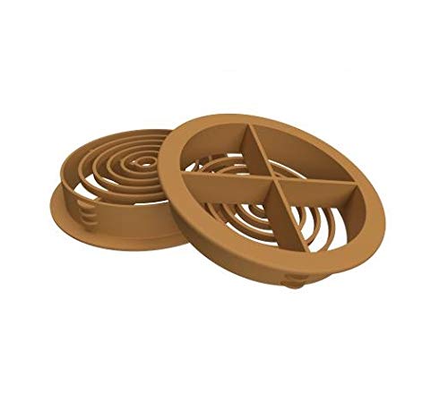 5 x Light Brown Plastic 70mm Round Soffit Air Vents/Push in Roof Disc Vents