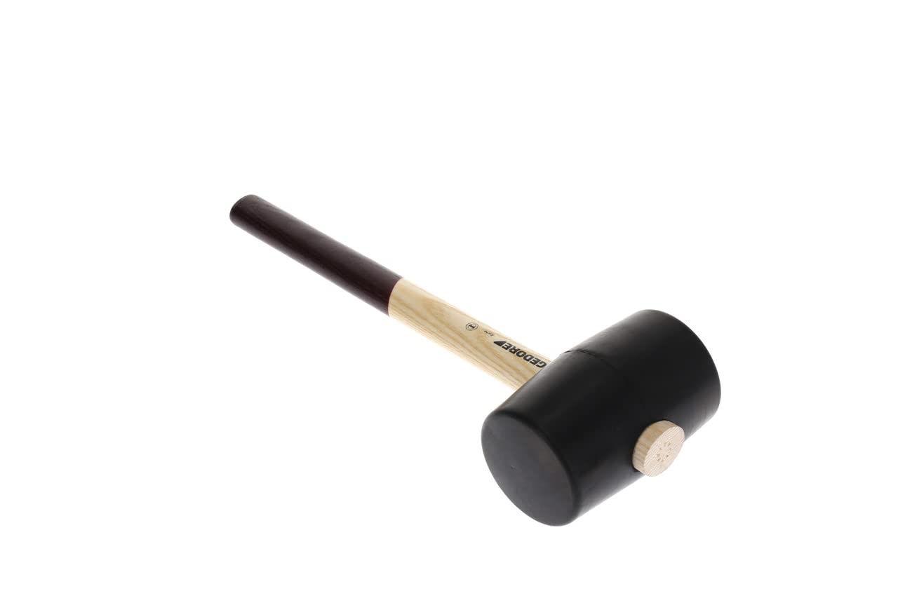 GEDORE Maillet caoutchouc avec manche en bois, Maillet en cuir, Ø 90 mm, Marteau avec manche en frêne, Avec 2 tables plates, Outil, Forgé, 226 E-4