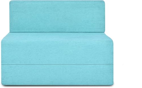 Image of Convertible Sofa Chair Bed, 3-in-1 Sleeper Chair with Foldable Design, Modern Upholstered Lounge Accent Chair, Space Saving Single Sofa Bed for Living Room, Bedroom & Small Spaces (Blue (FA091)