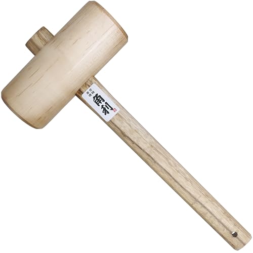 KAKURI Japanese Wooden Mallet Hammer 60mm - Extra Large Wood Mallet for Woodworking, Joinery, Chiseling, and Carving - Heavy Duty Round Head - Made in Japan