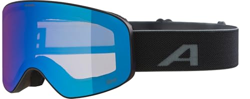 ALPINA FERNIE Q LITE   Gafas de esquí espejadas para niños, lentes OTG con aumento de contraste y polarizadas, ideal para usuarios de gafas, con 100% de protección UV, black matt