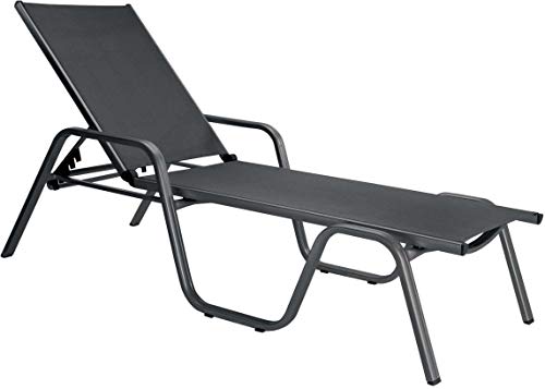 Kettler BasicPlus Stapelliege, anthrazit/anthrazit, Alu/Textilene, 202 x 70 x 37,5cm, 0301214-7000
