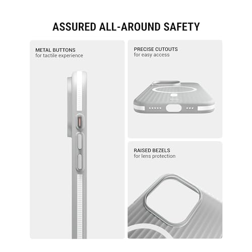 Image of DailyObjects Beam 2.0 Magnetic Protective Case Cover Compatible with iPhone 13 Pro |Magsafe|Camera & Body Protection|Anti Shock,Scratch Resistant|Precise Cutouts Design|Wireless Charging-White