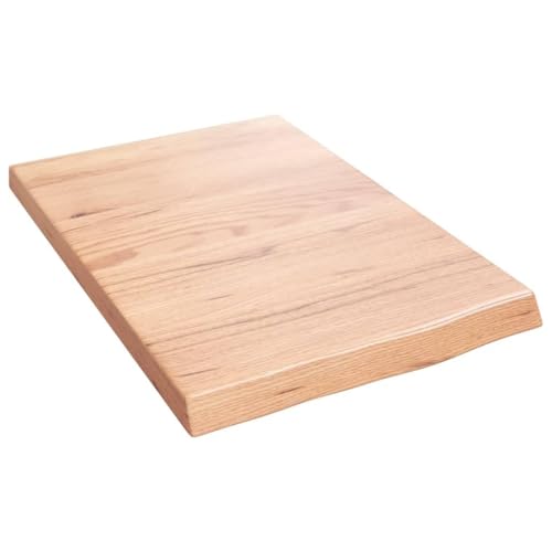Mimdixy Estantería flotante para fotos, color marrón claro, 40 x 60 x (2-4) cm, madera maciza de roble tratado, para baño, salón, dormitorio, cocina, oficina, fácil de montar