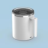 FOXNSK Self Stirring Coffee Mug, 12.2 oz Electric Mixing Cup with Magnetic Stirrer & Anti-Sedimentation, Rechargeable Travel Mug for Coffee, Milk, Hot Cocoa (White)