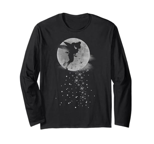 T-shirt Tinker Bell Disney manches longues vêtement Peter Pan imprimé lune et paillettes